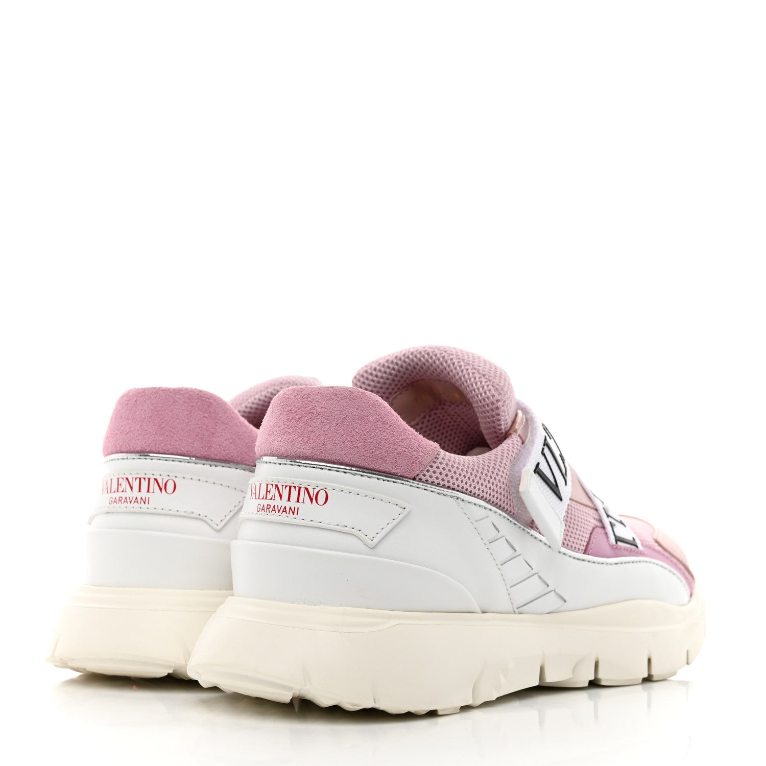 Valentino Garavani Stretch Knit VLTN Heroes Her Sneakers 37 Water Rose White Giacinto 4 of 9