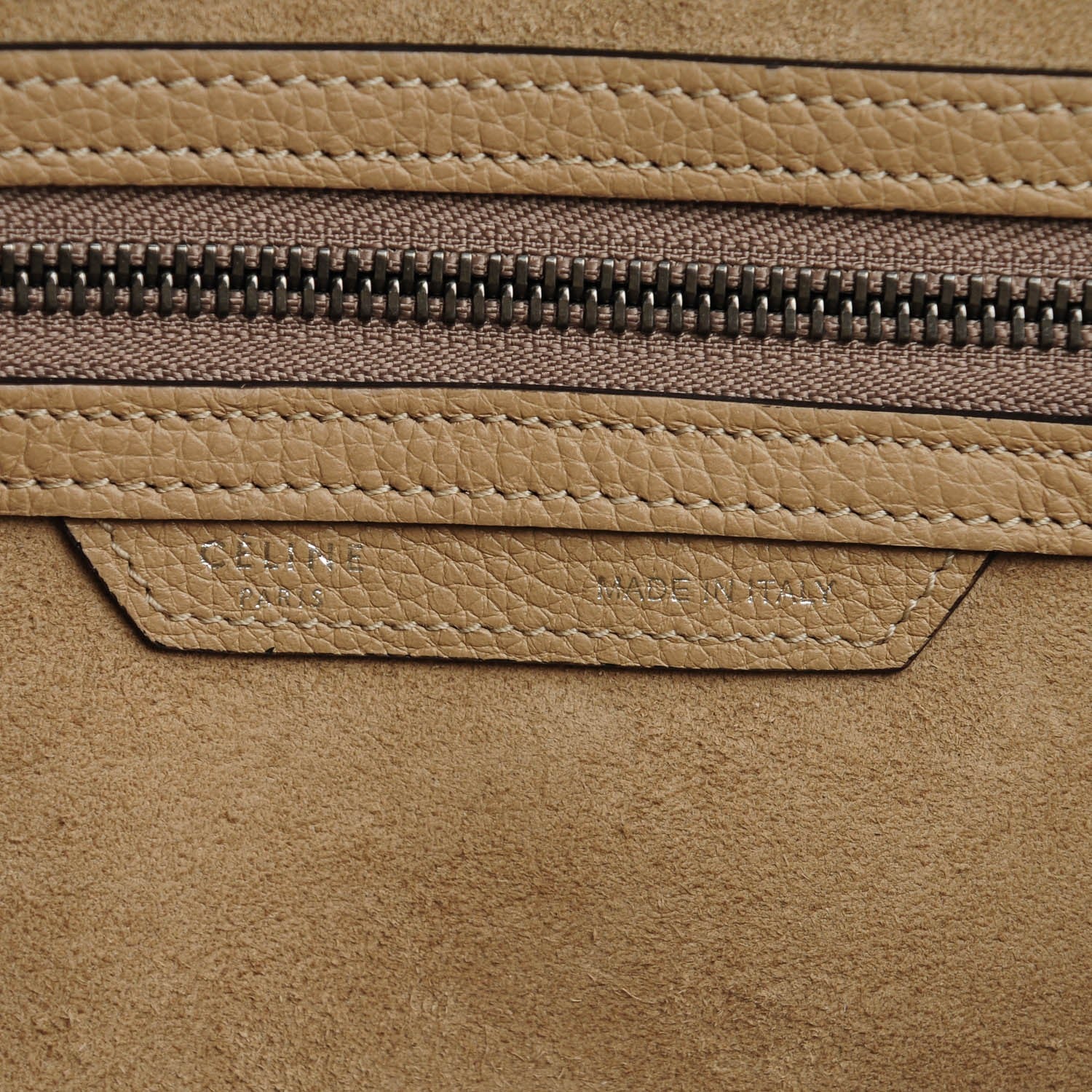 Celine Drummed Calfskin Mini Luggage Dune 7 of 8