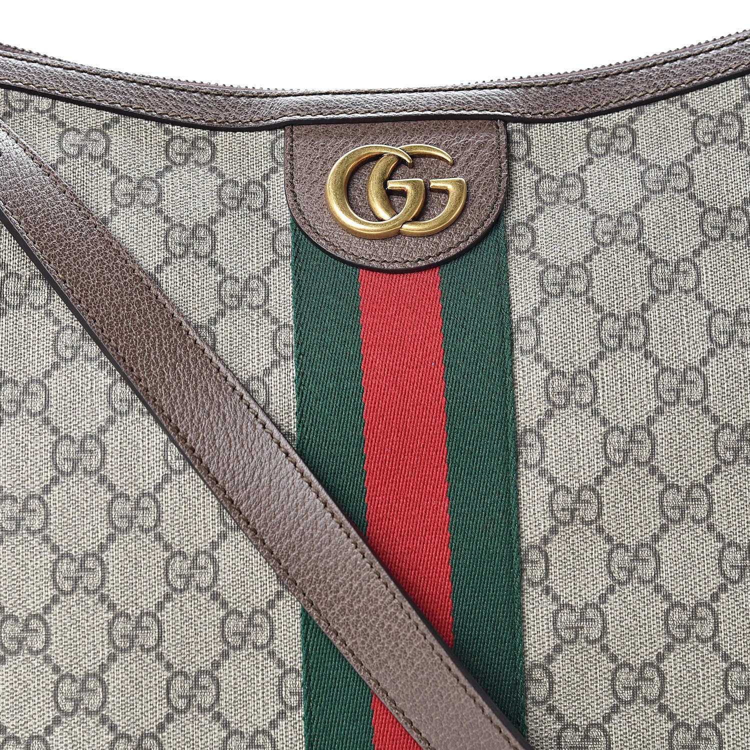 Gucci GG Supreme Monogram Web Ophidia Half Moon Hobo Brown 8 of 10