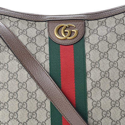 Gucci GG Supreme Monogram Web Ophidia Half Moon Hobo Brown 8 of 10