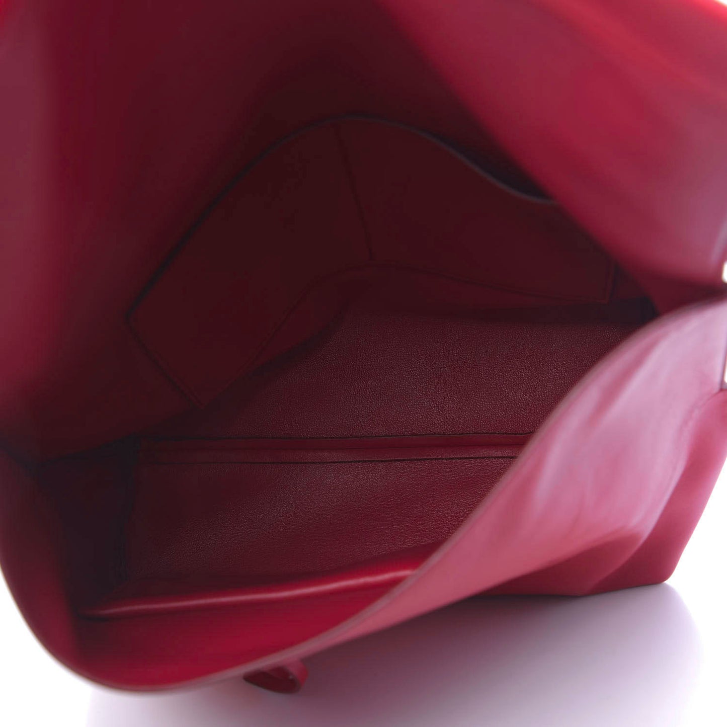 Smooth Calfskin Flap Clasp Bag Bright Red