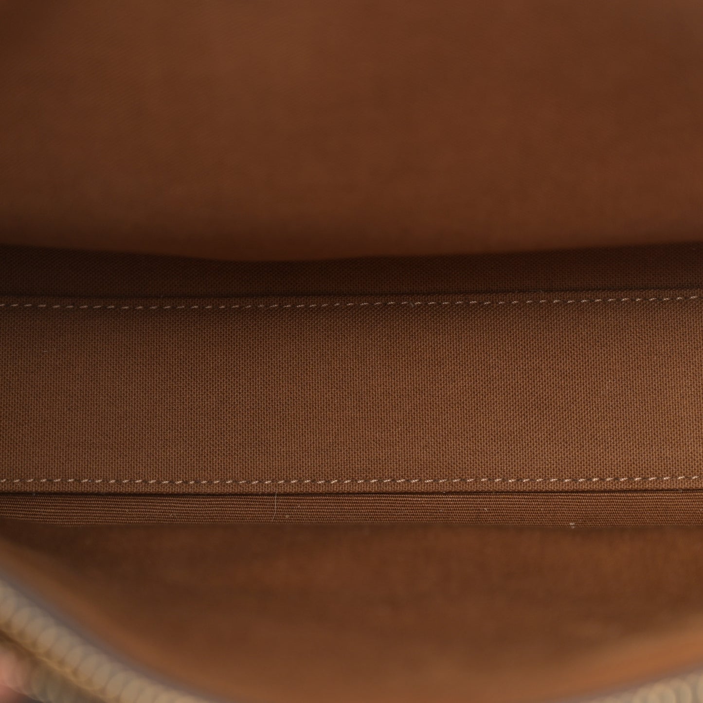 Triomphe Canvas Calfskin Small Vertical Cabas Tan