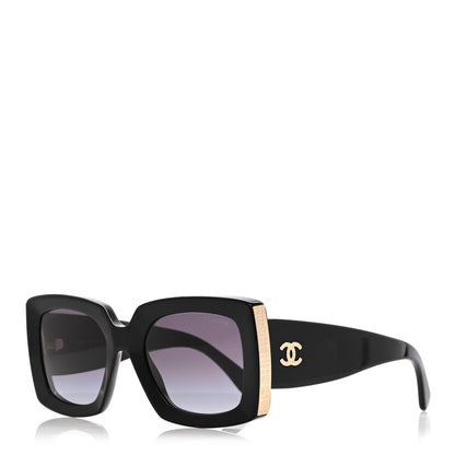 Chanel Acetate Rectangle Sunglasses 5435 Black 1 of 7