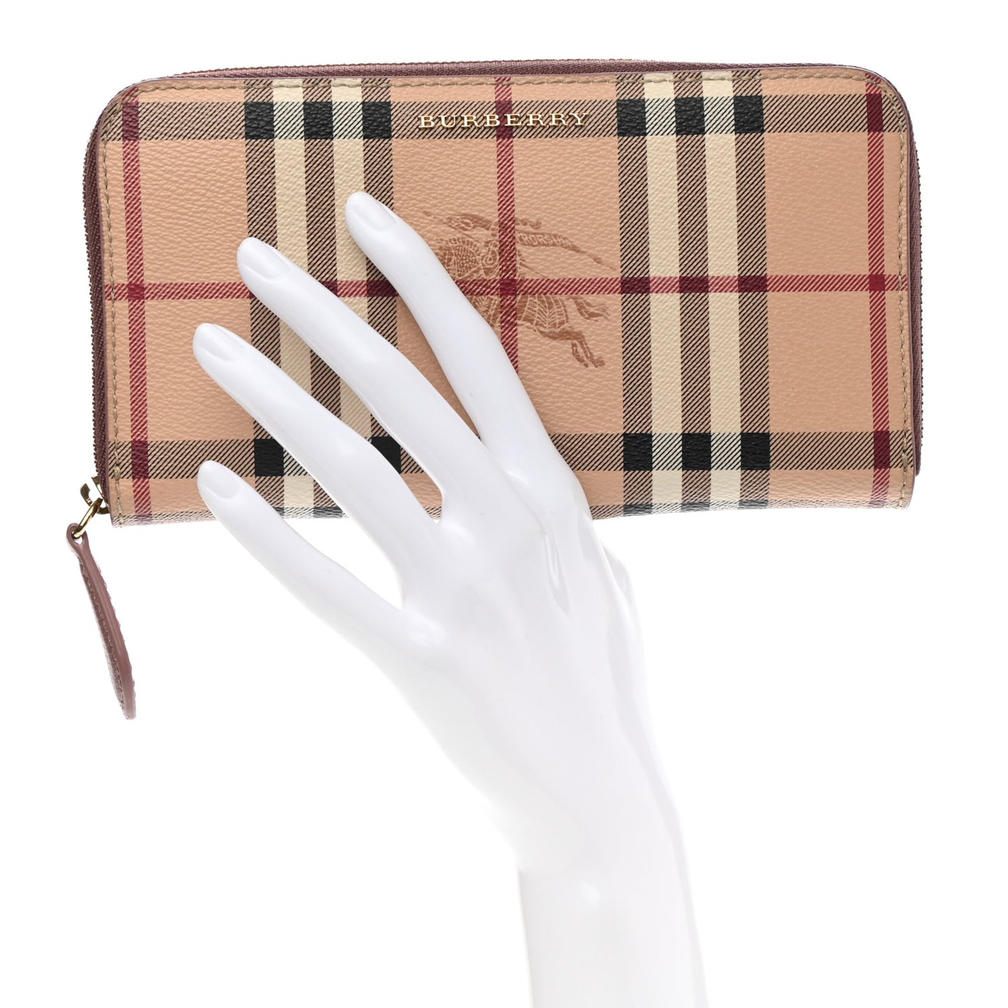 Haymarket Check Large Ziggy Zip Around Wallet Dusty Pink