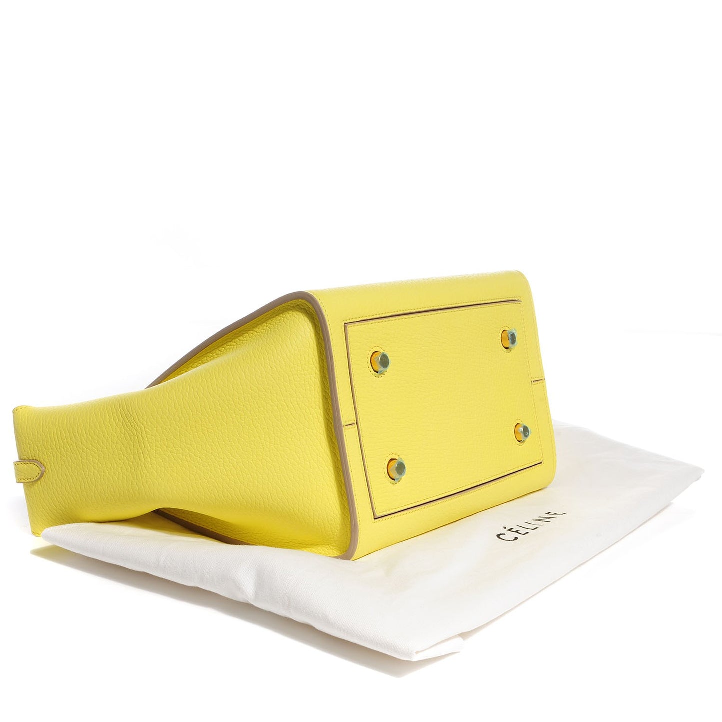 Crisped Calfskin Mini Tie Knot Tote Fluorescent Yellow