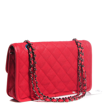 Chanel Iridescent Caviar Quilted Medium French Riviera Flap Red 3 of 9