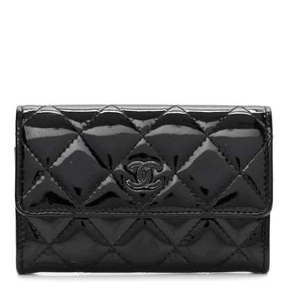 Chanel Patent Quilted Flap Card Holder So Black 1 of 10