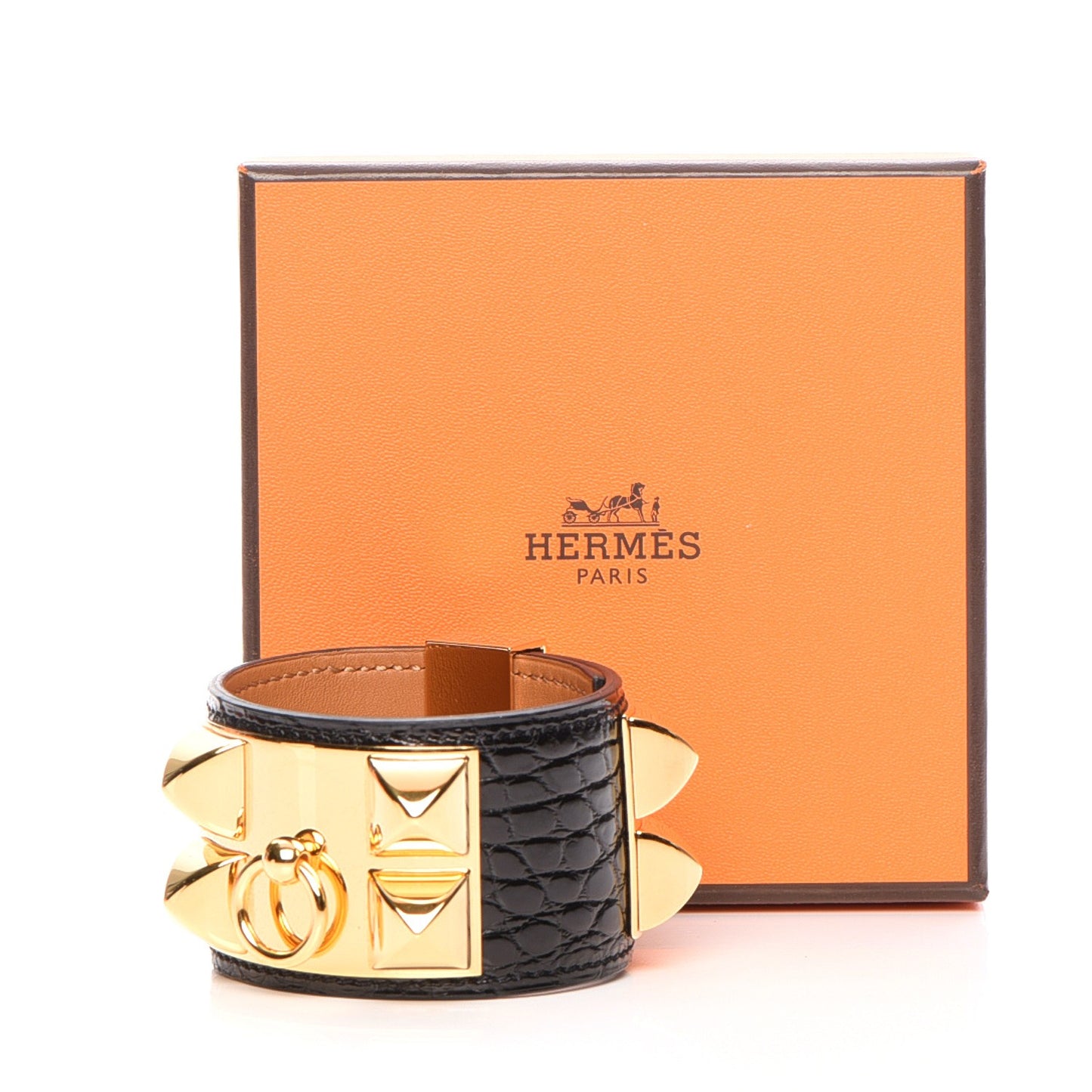 Shiny Alligator Collier de Chien CDC Bracelet S Black