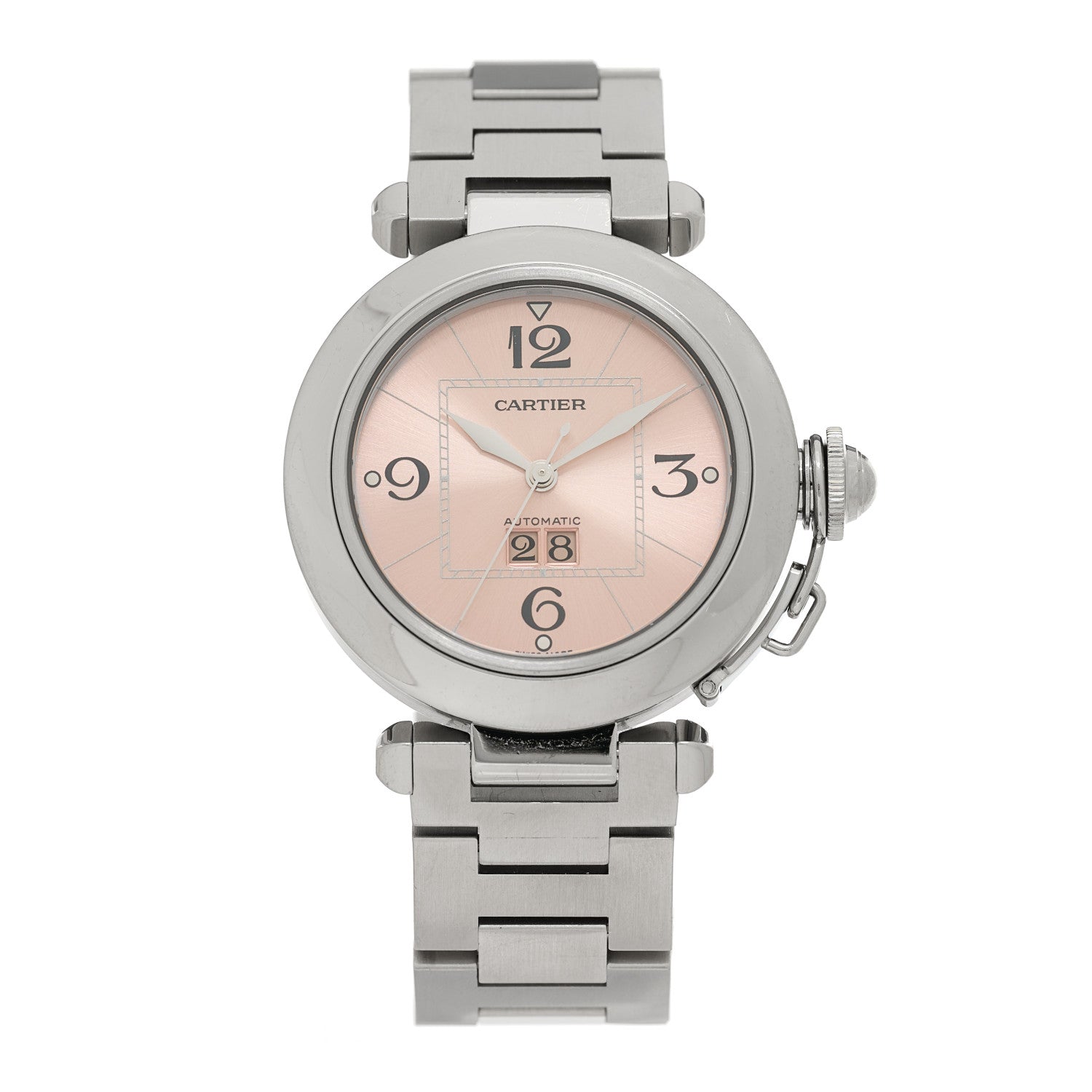 Cartier Stainless Steel 35mm Pasha C Big Date Automatic Watch Pink 1 of 4