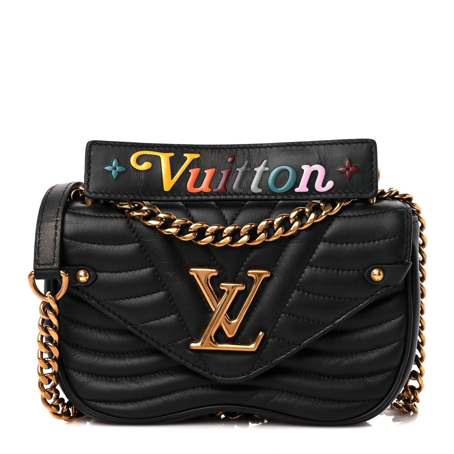 Calfskin New Wave Chain PM Black