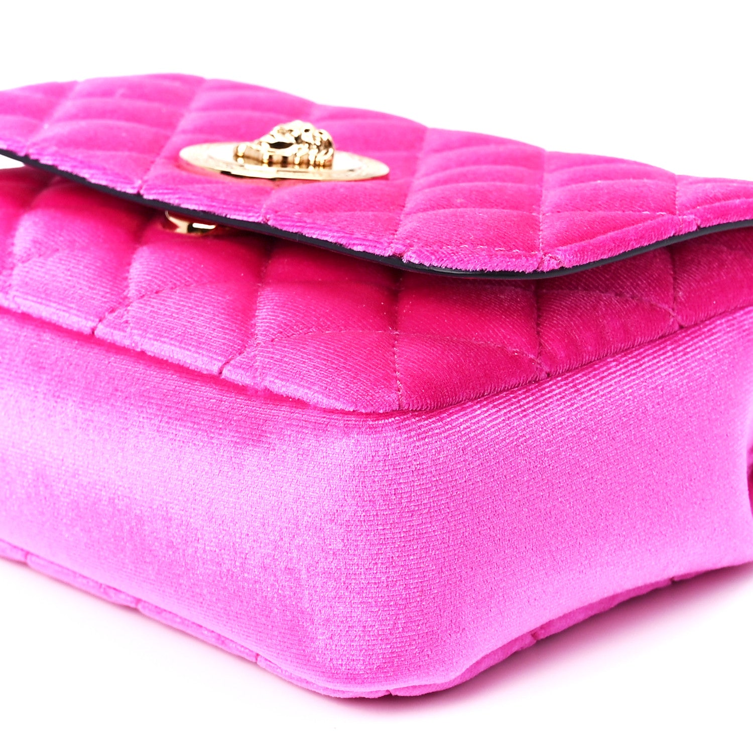 Versace Velvet Quilted Medusa Chain Crossbody Pink 12 of 12