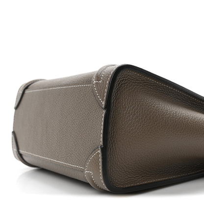 Celine Drummed Calfskin Nano Luggage Souris 10 of 10
