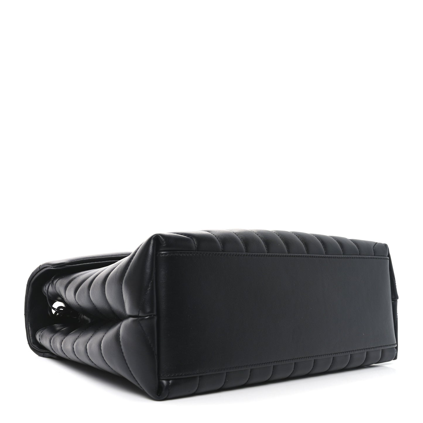 Calfskin Y Quilted Monogram Monochrome Medium Loulou Chain Satchel Black