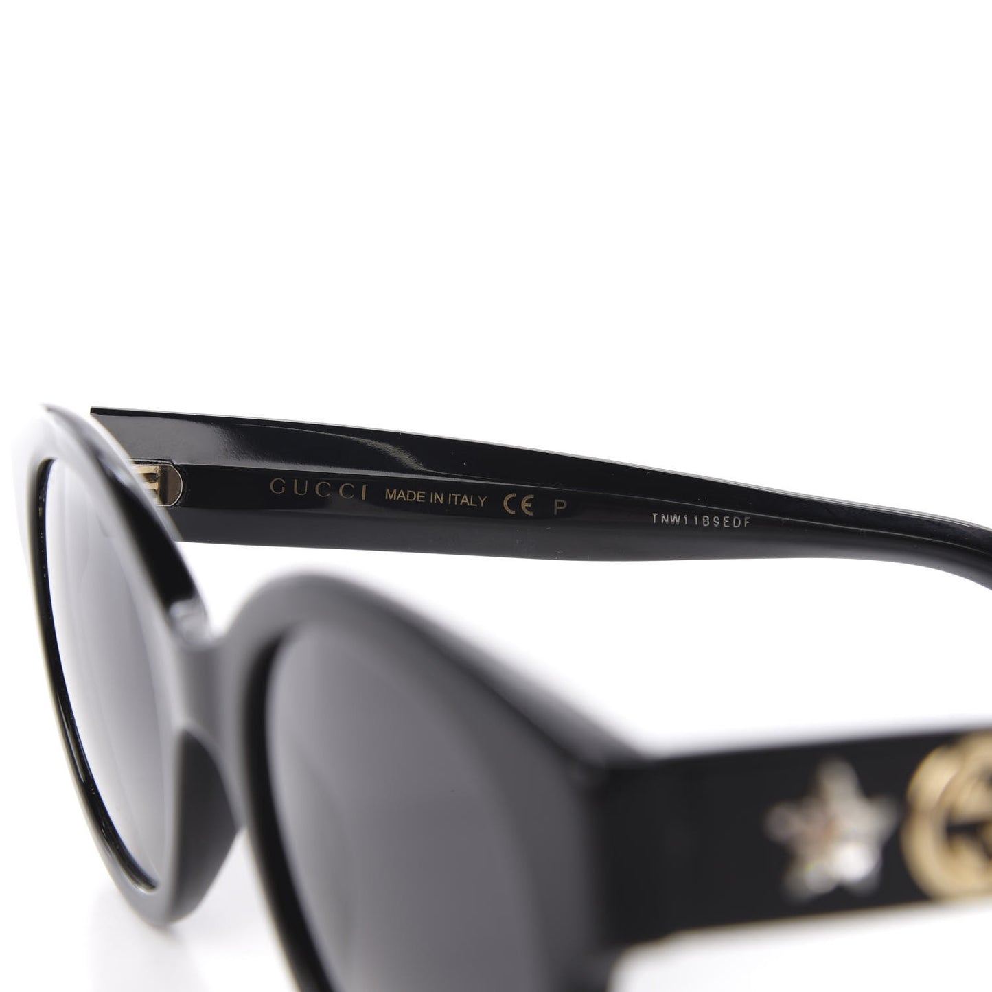 Round Frame GG Star Sunglasses GG0207S Black