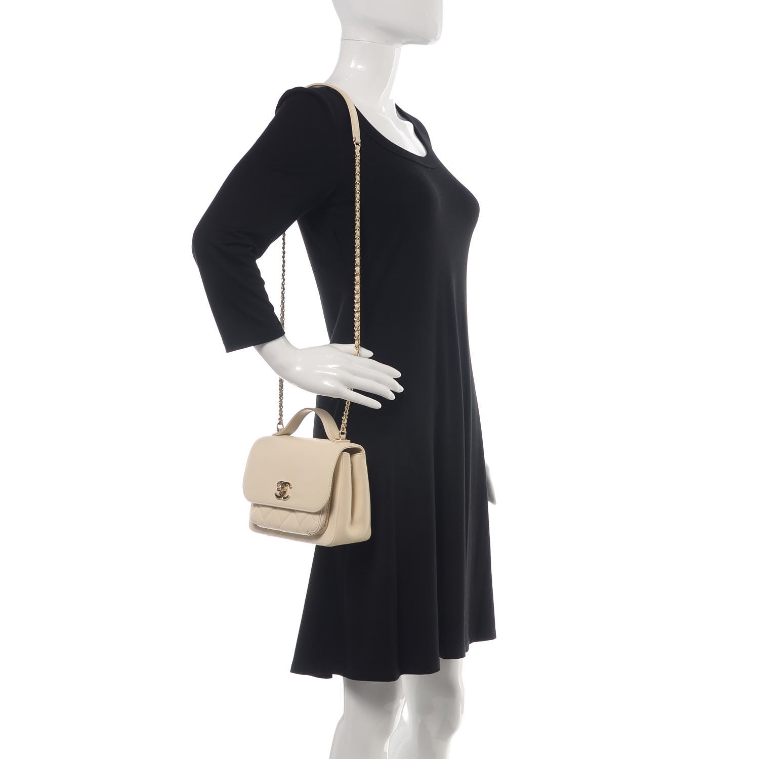 Chanel Caviar Quilted Small Business Affinity Flap White 2 of 10