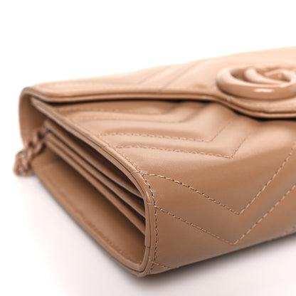 Gucci Calfskin Matelasse Monochrome GG Marmont Chain Wallet Camelia 7 of 8