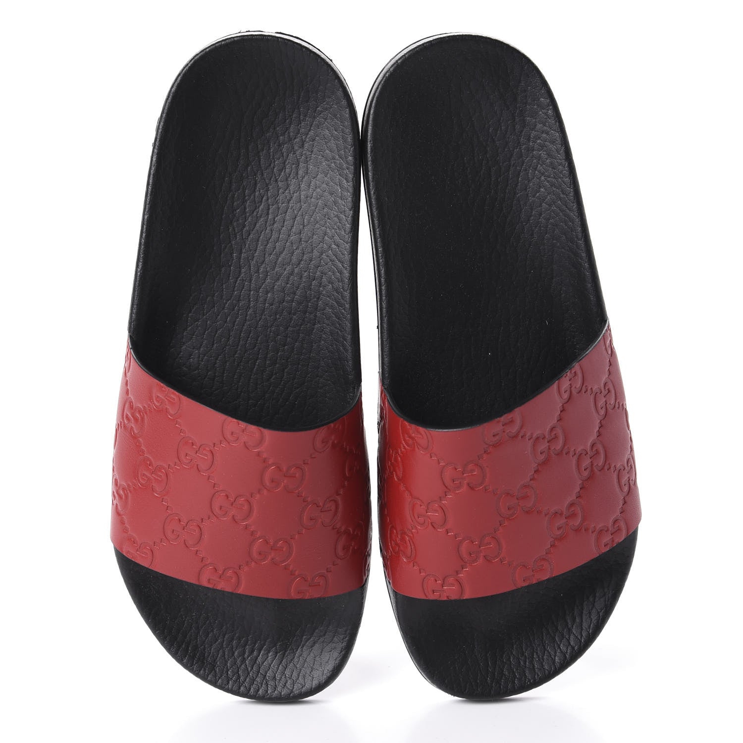 Gucci Guccissima Signature Slide Sandals 37 Hibiscus Red 5 of 10