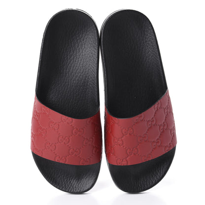 Gucci Guccissima Signature Slide Sandals 37 Hibiscus Red 5 of 10