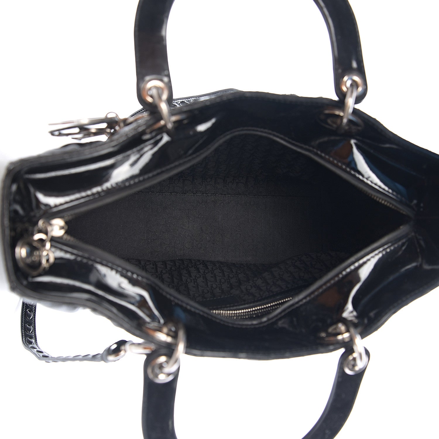 Christian Dior Patent Cannage Large Whipstitch Lady Dior Black 4 of 9