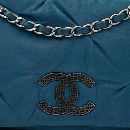 Chanel Iridescent Calfskin Glint Flap Blue 7 of 10