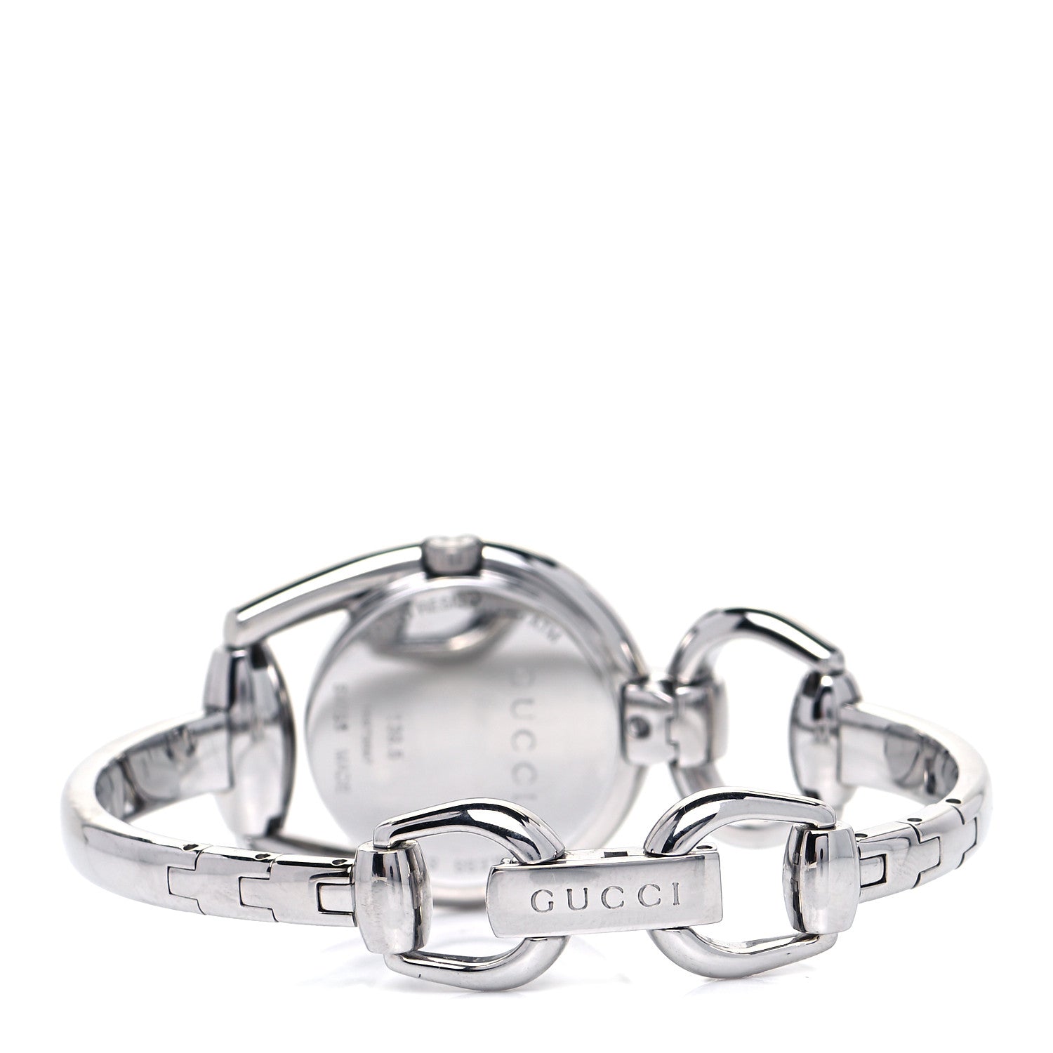 Gucci Stainless Steel Diamond Pave Mother of Pearl 28mm Horsebit Quartz Watch 3 of 5