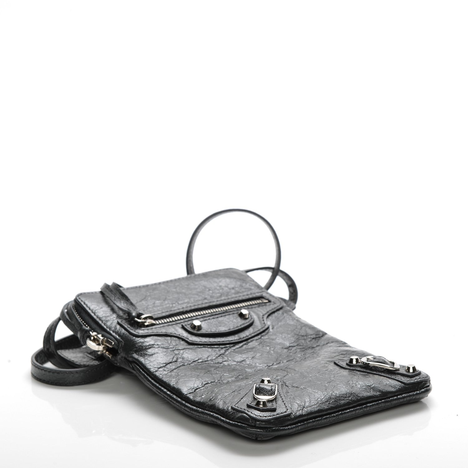 Balenciaga Agneau Classic Hardware Phone Holder Bag Gris Fossile 4 of 7