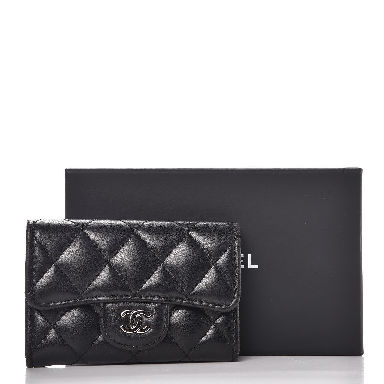 Chanel Lambskin Quilted Flap Card Holder Black 10 of 10