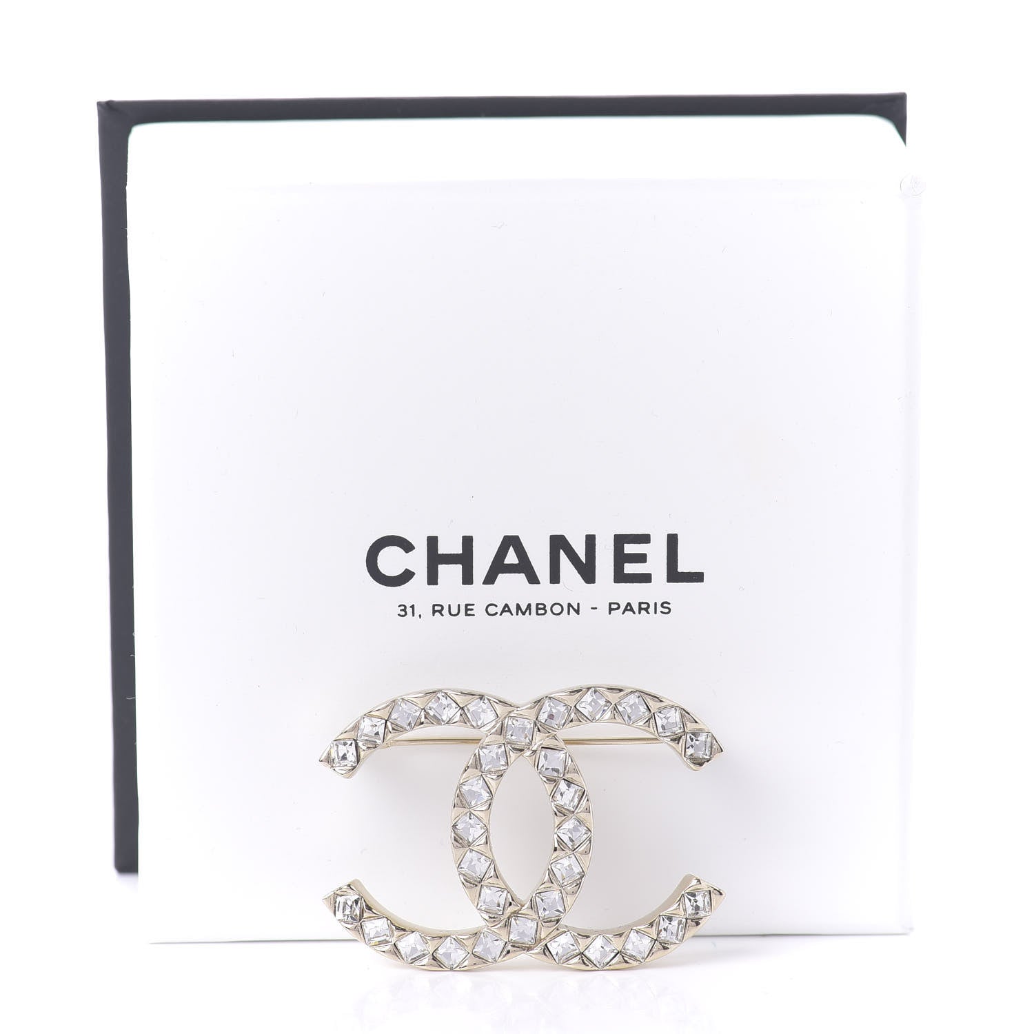 Chanel Baguette Crystal High Society CC Brooch Gold 5 of 5