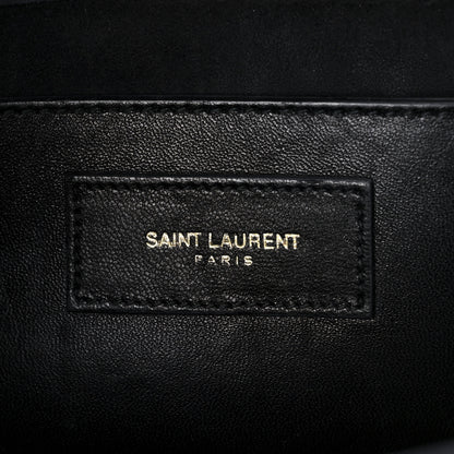 Saint Laurent Metallic Calfskin Classic Monogram Cassandre Clutch Silver 5 of 9