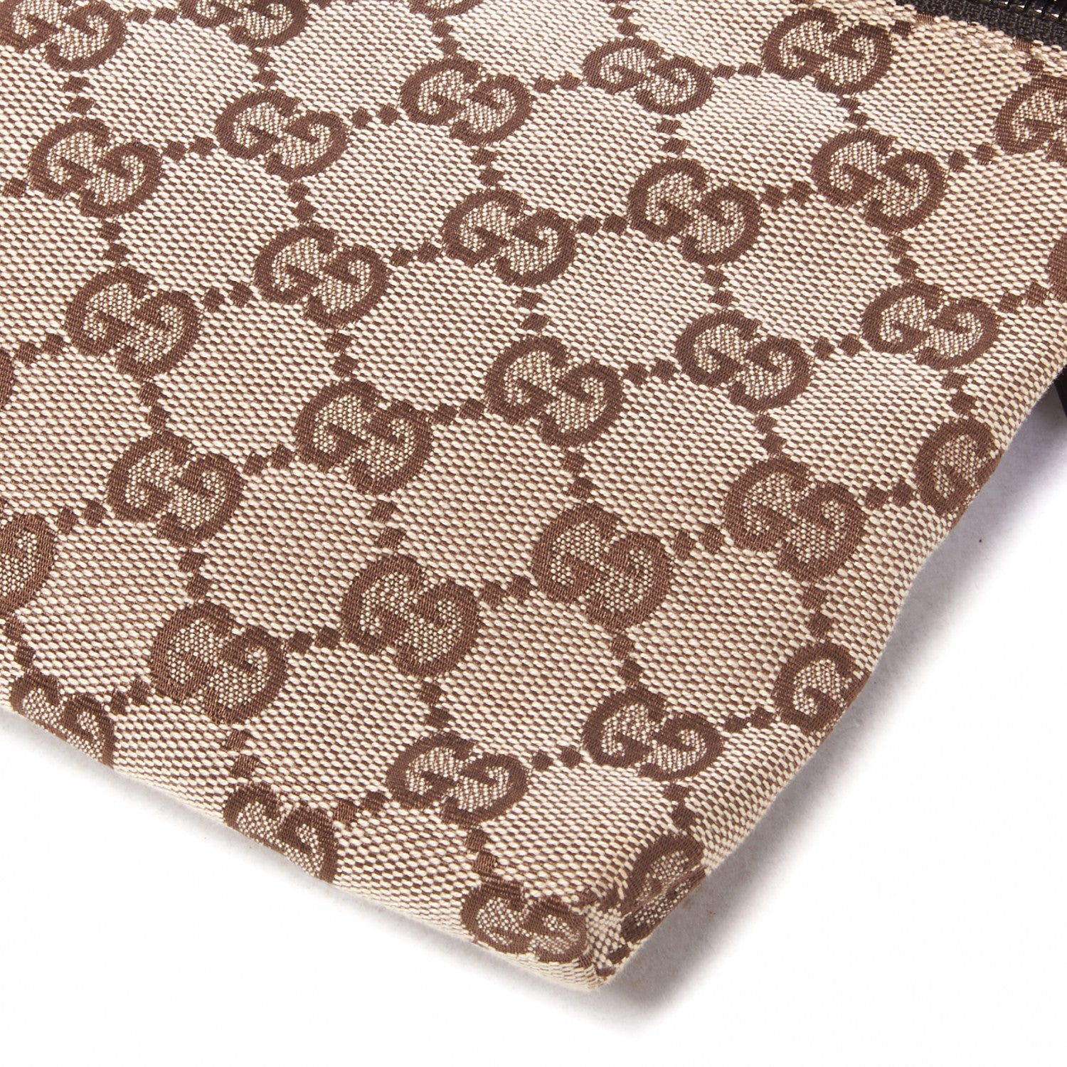 Gucci GG Monogram Web Double Pocket Belt Bag Dark Brown 3 of 7