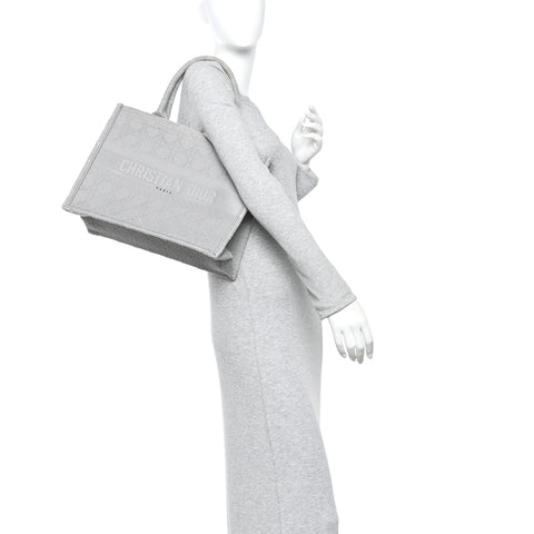 Canvas Embroidered Cannage Medium Book Tote Stone