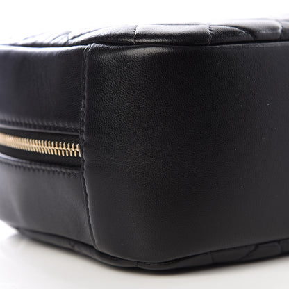 Chanel Lambskin Quilted Medium Curvy Pouch Cosmetic Case Black 7 of 9
