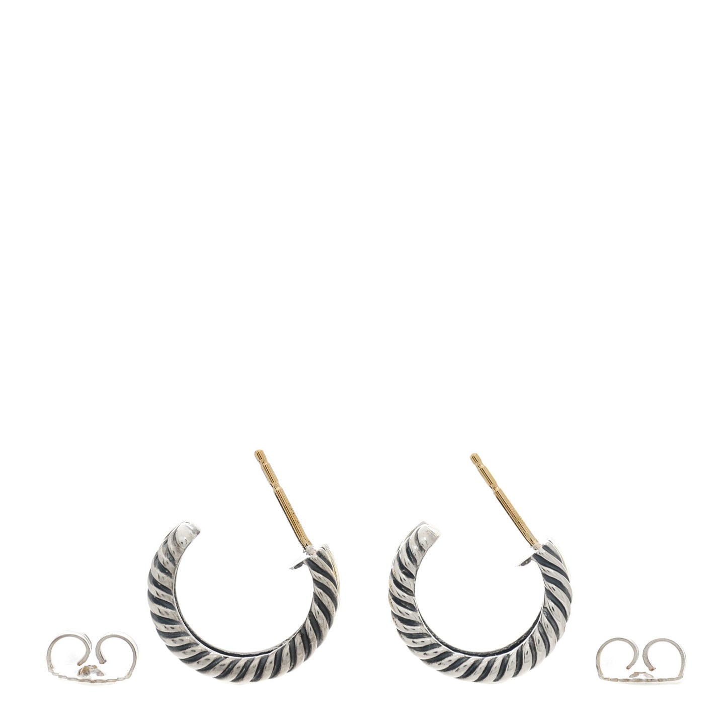 Sterling Silver 14K Yellow Gold 16mm Cable Classics Hoop Earrings