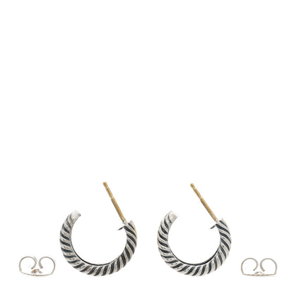 David Yurman Sterling Silver 14K Yellow Gold 16mm Cable Classics Hoop Earrings 3 of 5