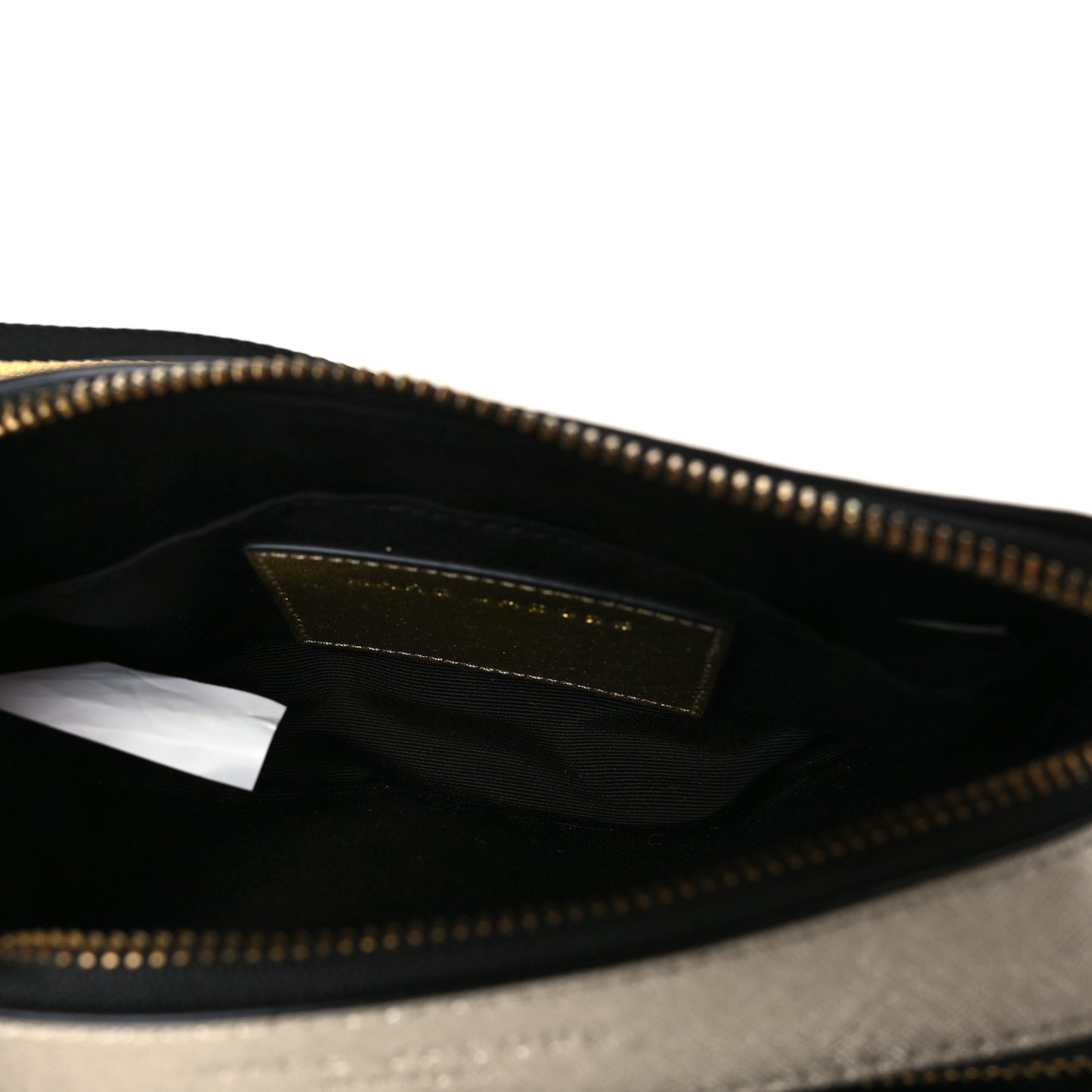 Metallic Saffiano Small Snapshot Camera Bag Silver Gold