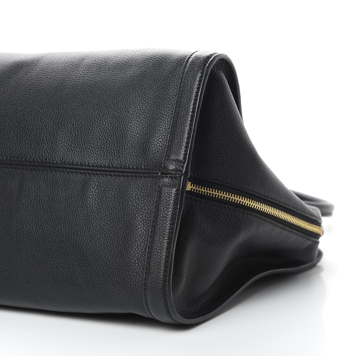 Alexander McQueen Pebbled Calfskin Large Skull Padlock Zip Around Tote Black 10 of 15