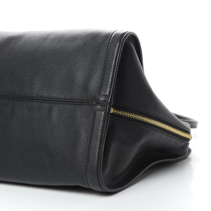 Alexander McQueen Pebbled Calfskin Large Skull Padlock Zip Around Tote Black 10 of 15