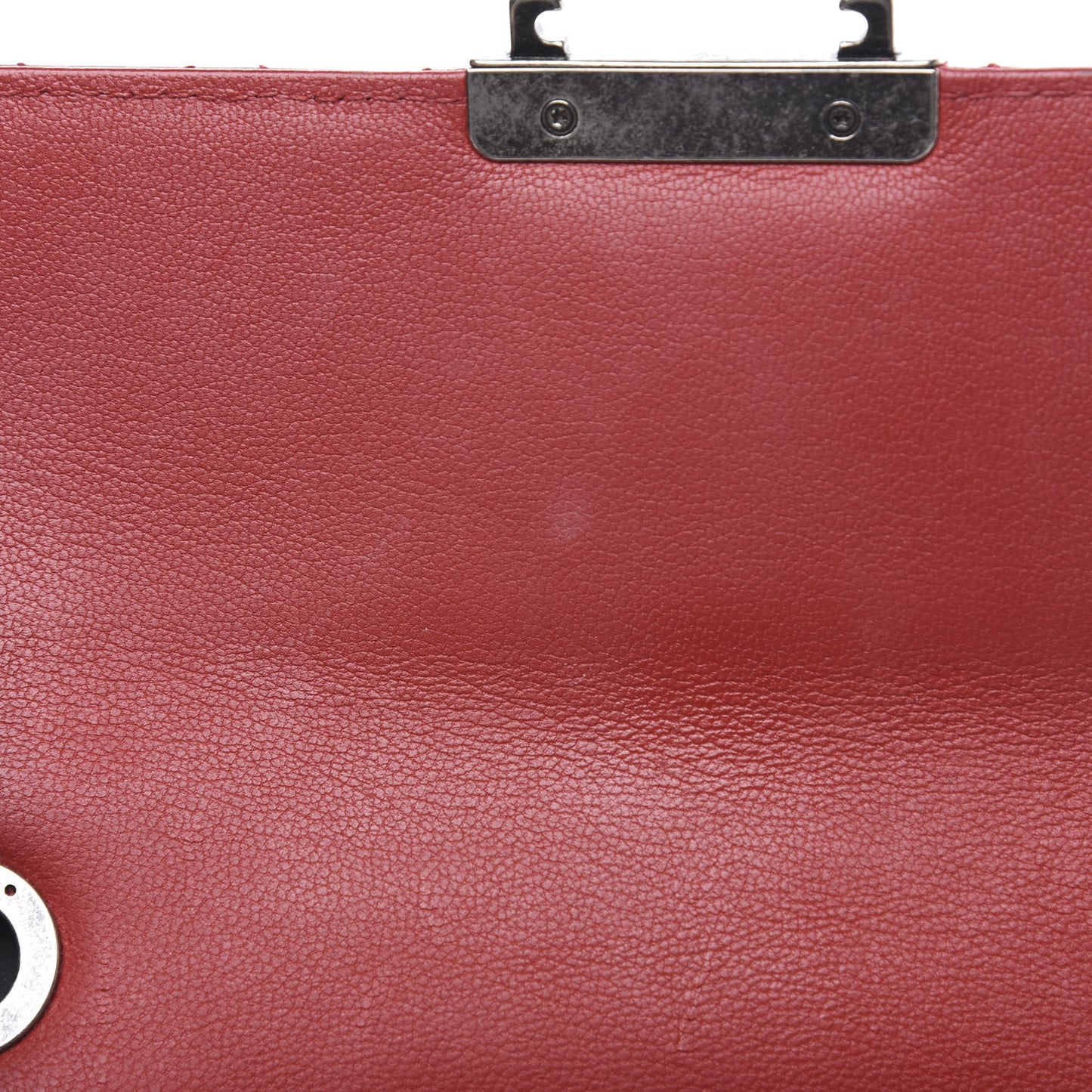 Goatskin Quilted Small CC University Top Handle Flap Red