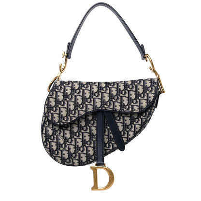 Christian Dior Oblique Saddle Bag Blue 1 of 11