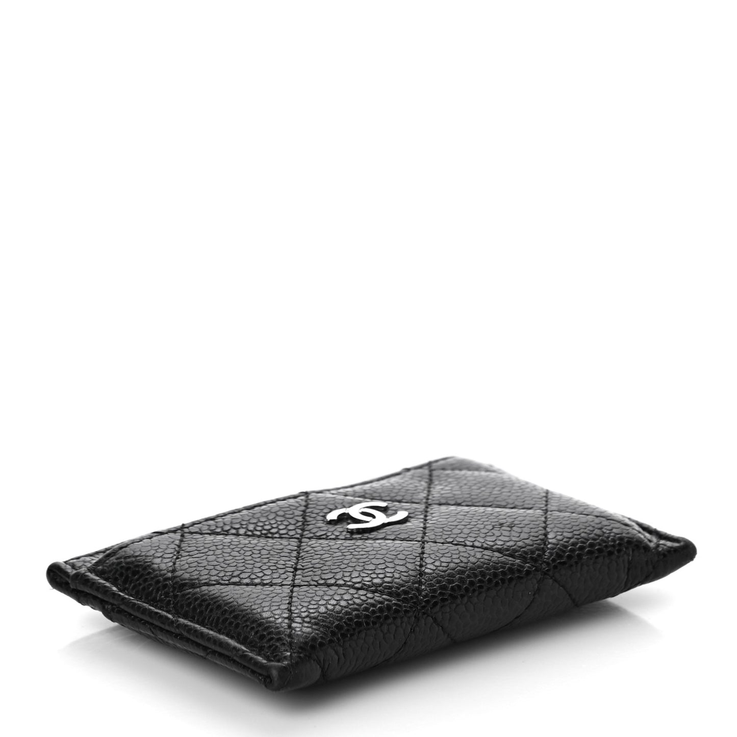 Caviar Quilted Card Holder Black