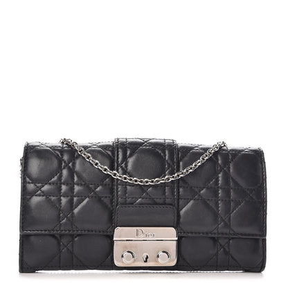 Christian Dior Lambskin Cannage New Lock Wallet Black 1 of 15