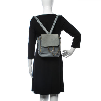 Chloe Suede Calfskin Small Faye Backpack Cloudy Blue 2 of 18