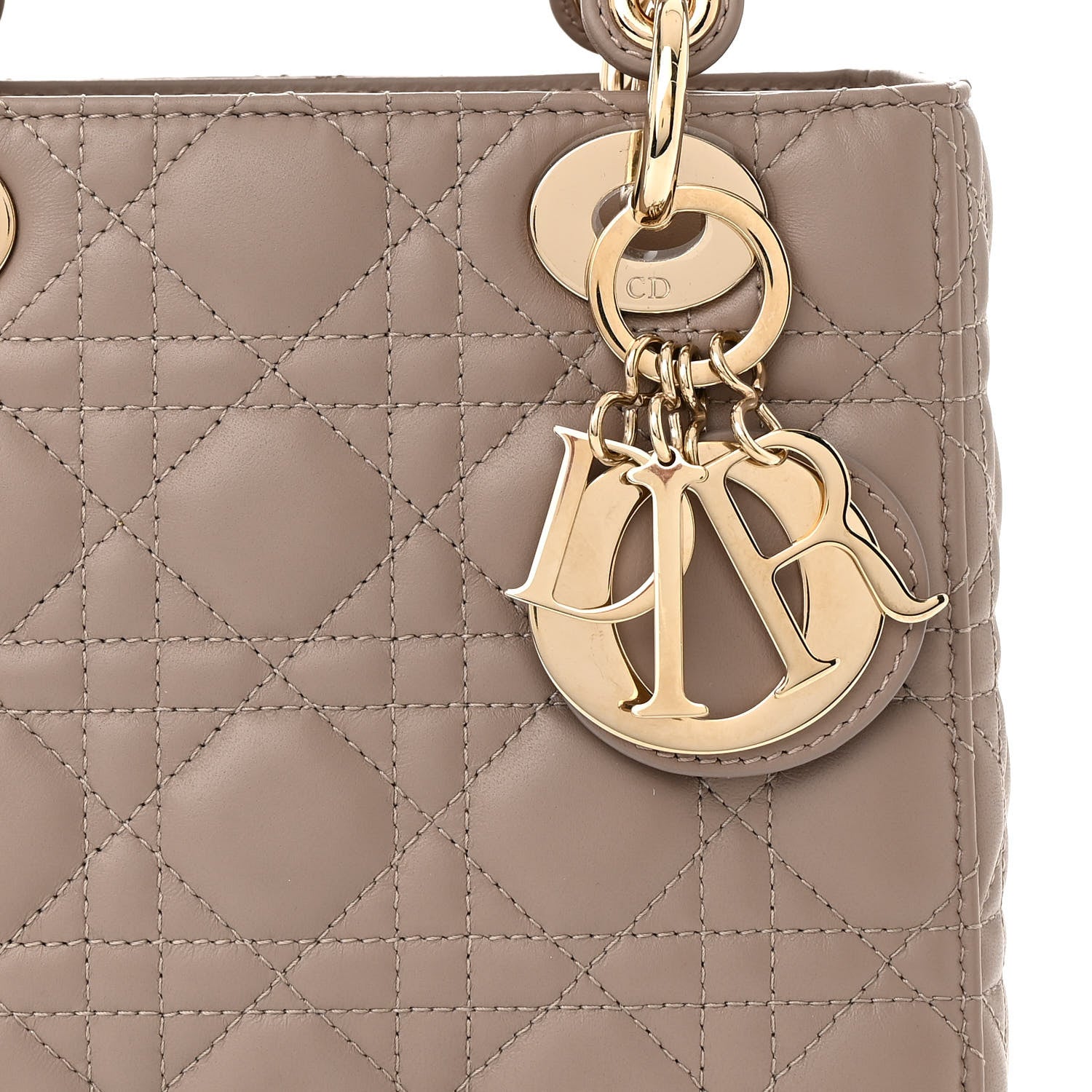 Christian Dior Lambskin Cannage Small My ABCDior Lady Dior Warm Taupe 7 of 10