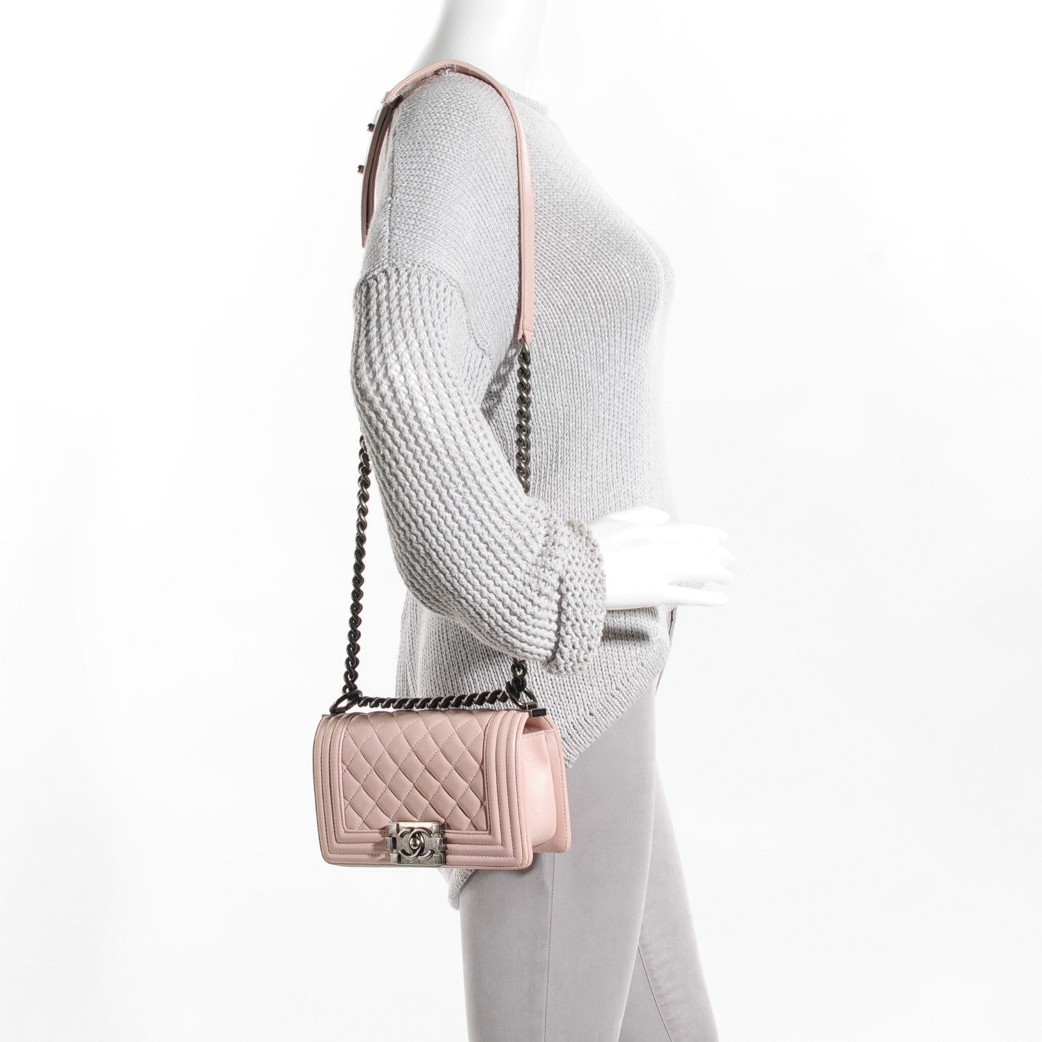 Chanel Lambskin Quilted Small Boy Flap Light Pink 2 of 7