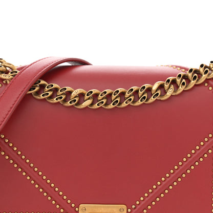 Christian Dior Calfskin Studded Medium Diorama Flap Bag Red 8 of 13