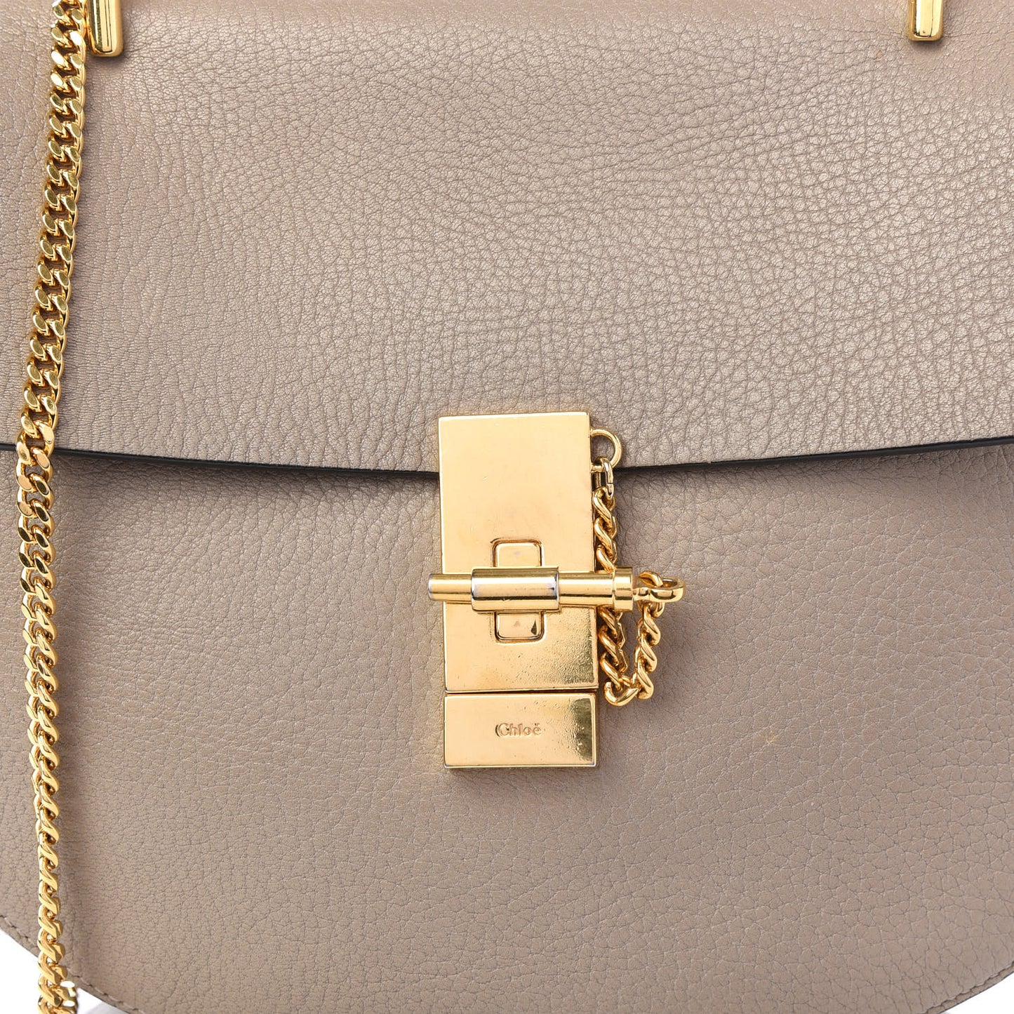 Grained Lambskin Drew Shoulder Bag Motty Grey