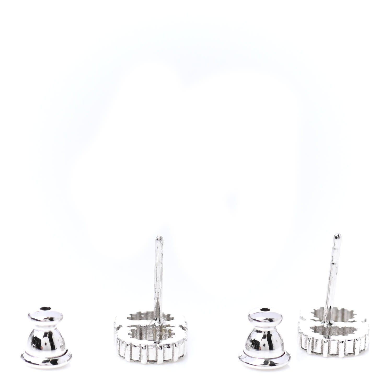 Christian Dior Strass Crystal CD Earrings Silver 3 of 3