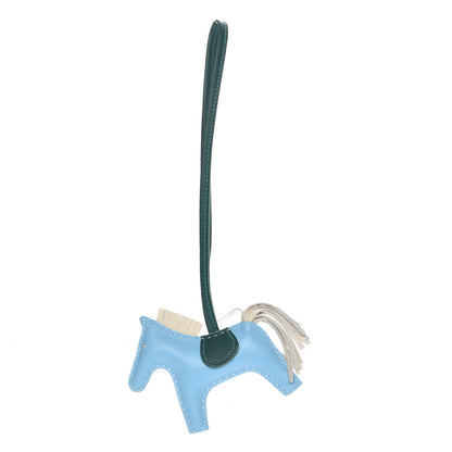 Hermes Milo Lambskin Grigri Rodeo Horse Bag Charm PM Celeste Malachite Craie 1 of 4