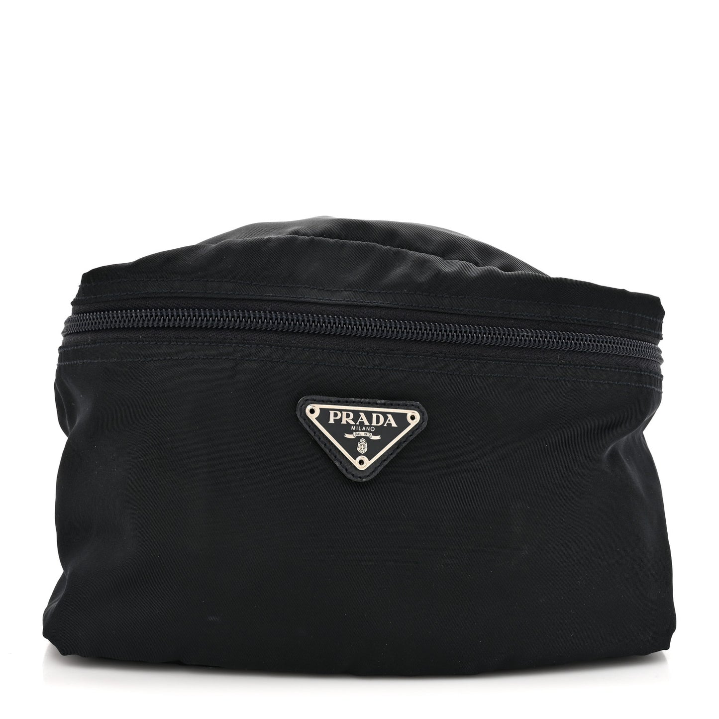Tessuto Nylon Handle Cosmetic Pouch Black