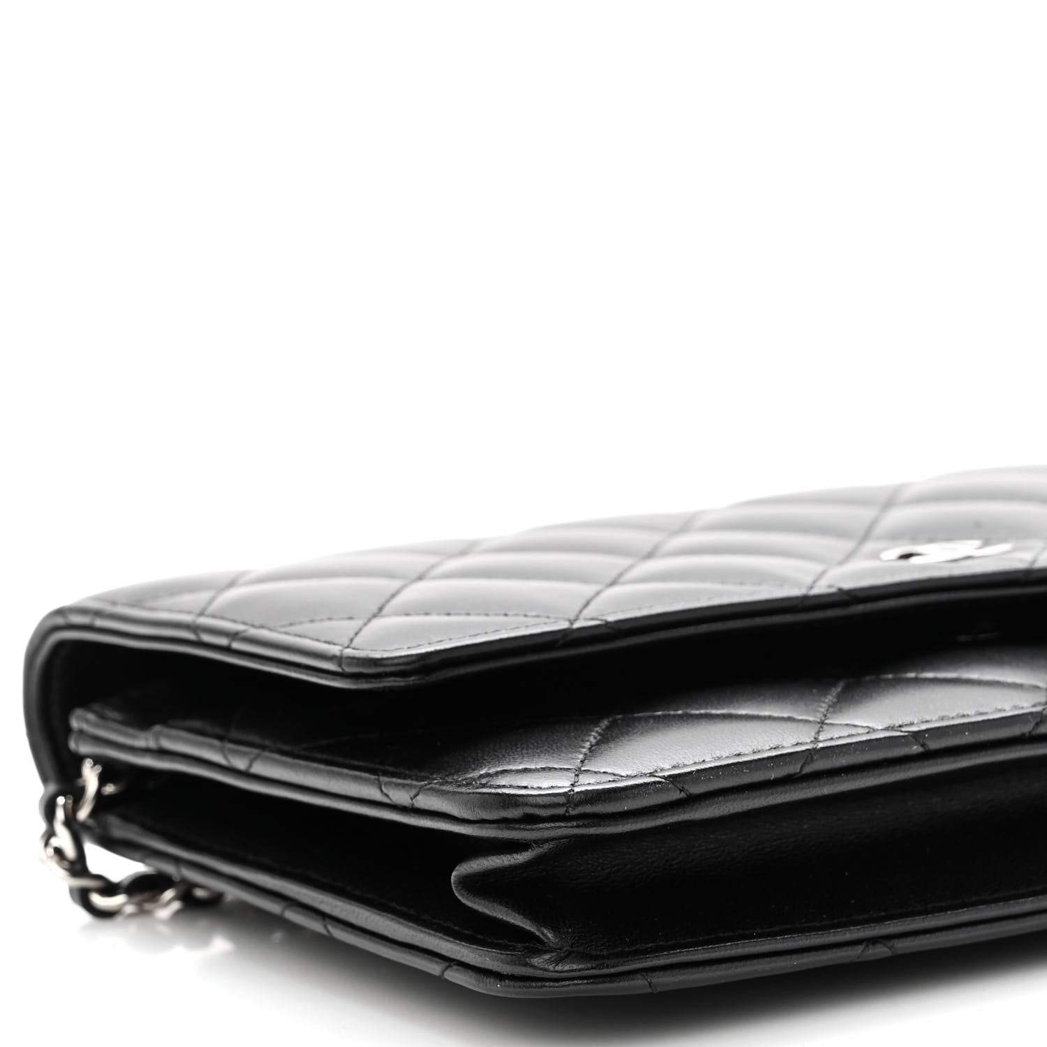 Chanel Lambskin Quilted Wallet On Chain WOC Black 10 of 11